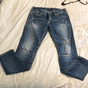 Silver Boyfriend Jeans